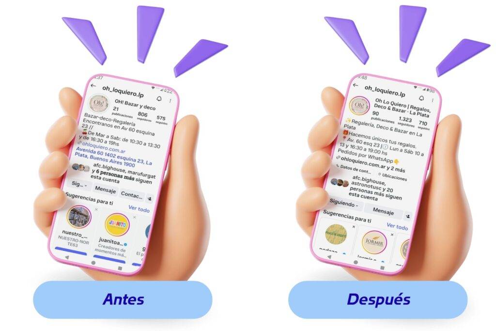 Diseño de contenido para Instagram de Oh Lo Quiero realizado por Antonela Casagrande community manager, social media manager y creadora de contenido AI