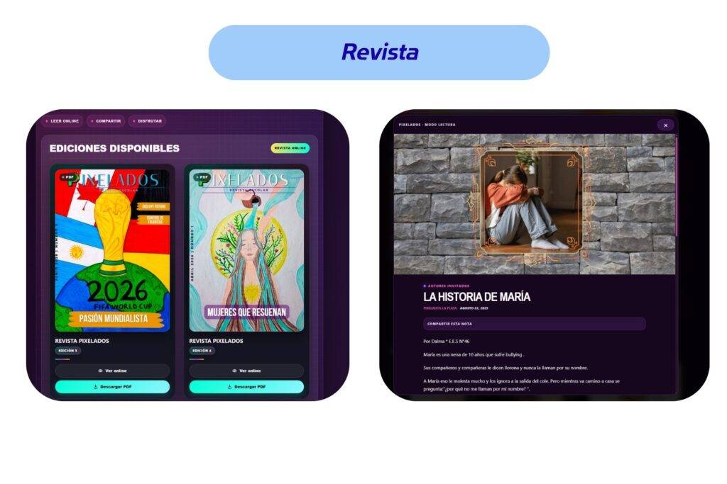Diseño de contenido para pixelados realizado por Antonela Casagrande community manager, social media manager y creadora de contenido AI