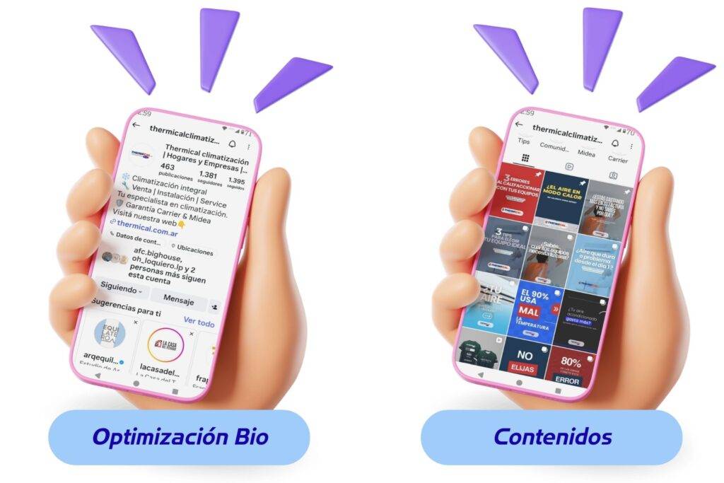 Gestión de redes sociales para thermical realizado por Antonela Casagrande community manager, social media manager y creadora de contenido AI